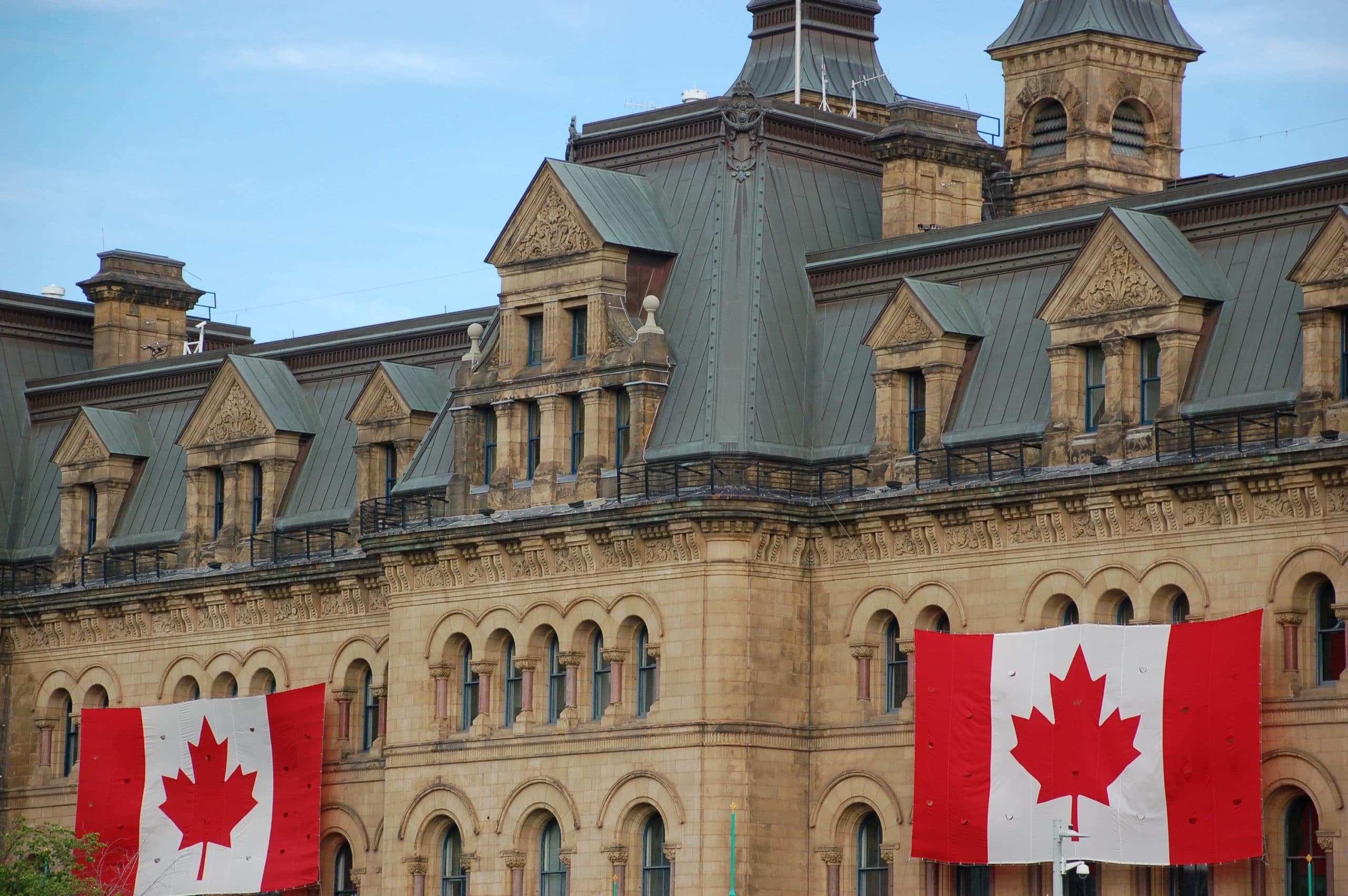 Canadian flag and Parliament